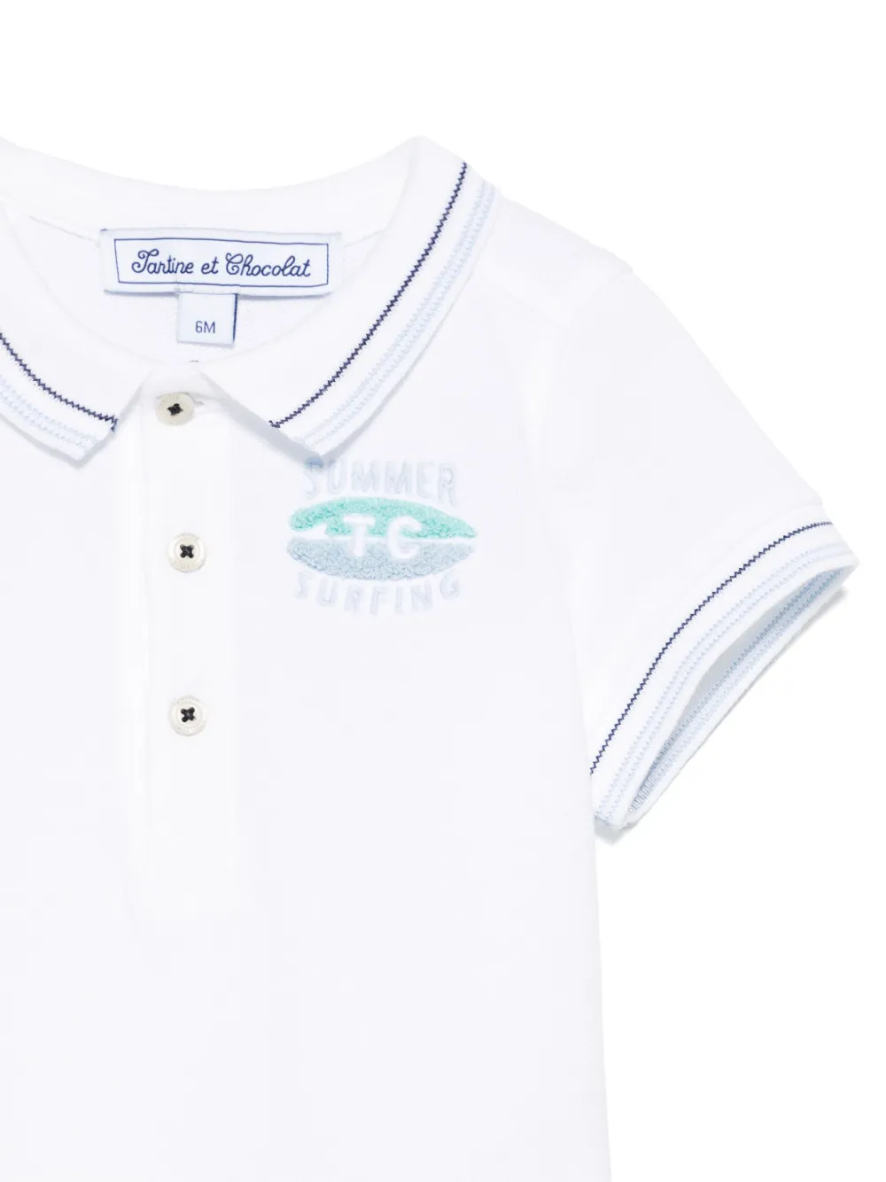 Tartine Et Chocolat Poloshirt met geborduurde tekst Wit