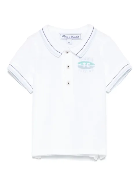 Tartine Et Chocolat slogan-embroidered polo shirt