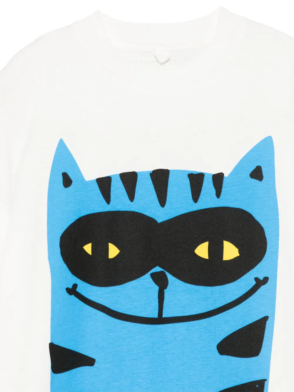 Stella McCartney Kids T-shirt met kattenprint Wit