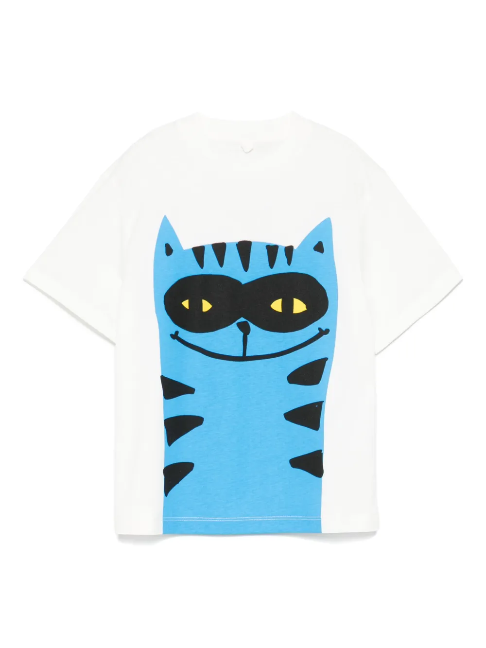 Stella McCartney Kids T-shirt met kattenprint Wit