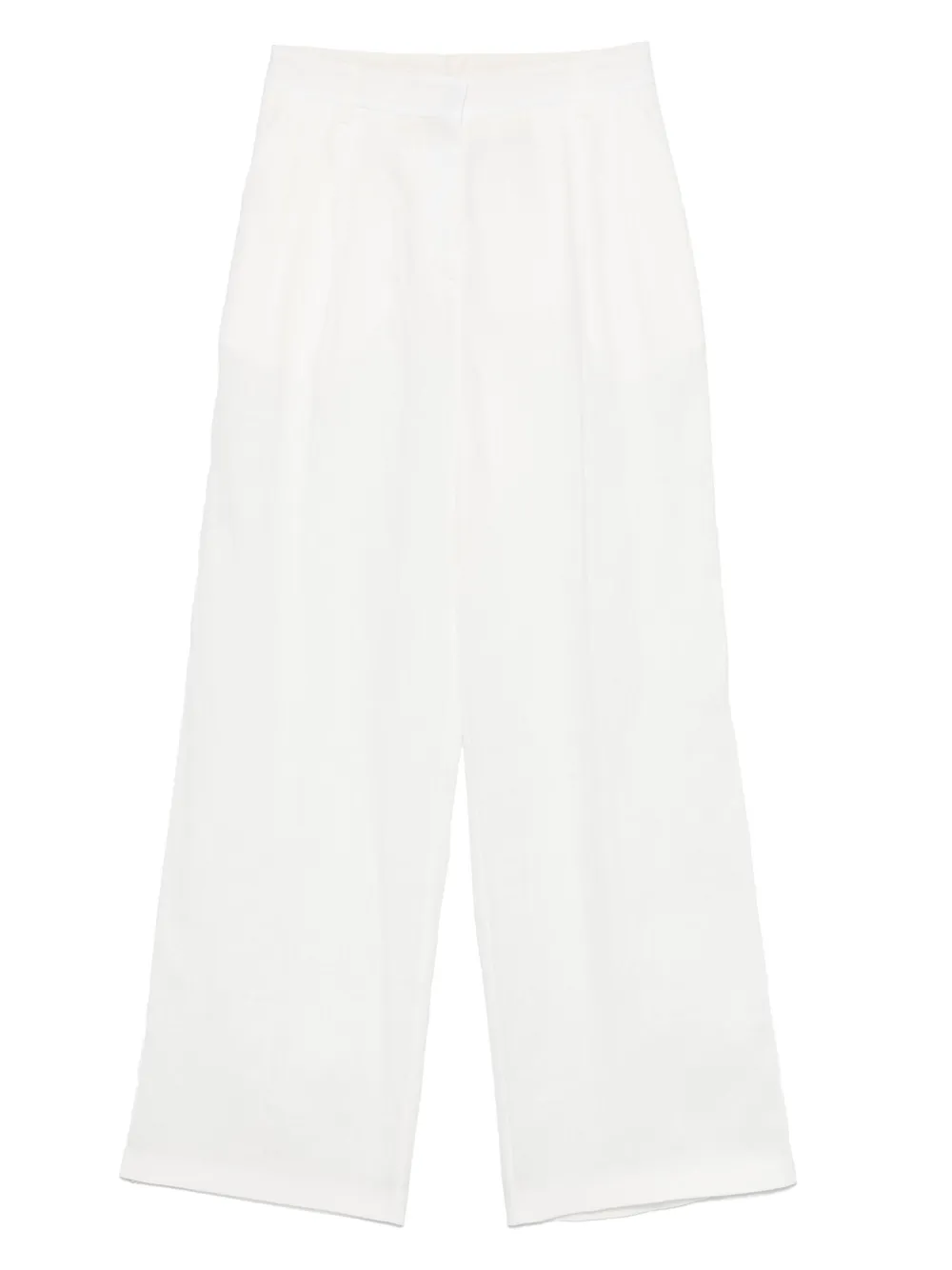 linen flared trousers