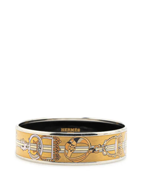 Hermès Pre-Owned pulsera 20th Century Wide Concours D'etriers Enamel Bangle 65
