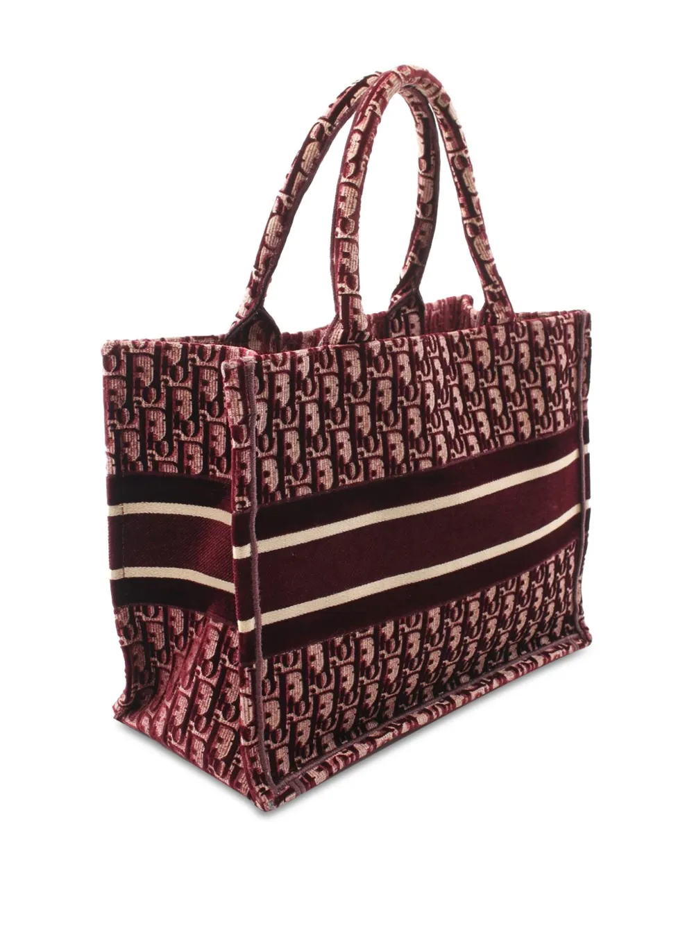 Christian Dior Pre-Owned 2020 medium Oblique Book fluwelen shopper met borduurwerk - Rood