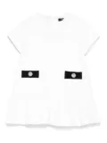 Balmain Kids logo-embroidered dress set - White