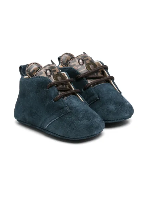 Fendi Kids teddy-bear motif crib shoes