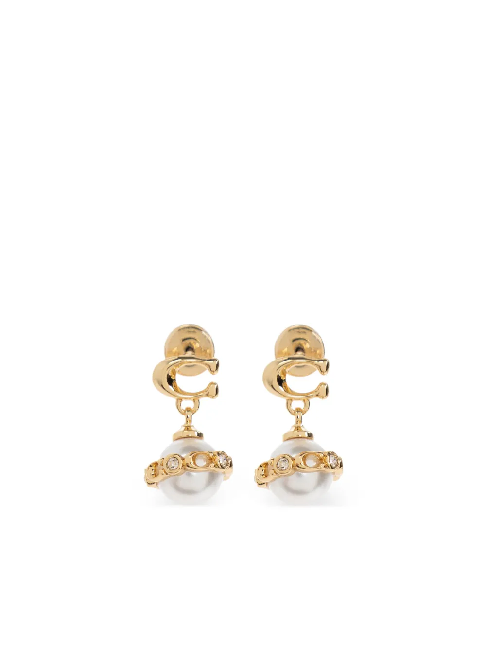 Coach aretes Signature Pearl | dorado | Image 1