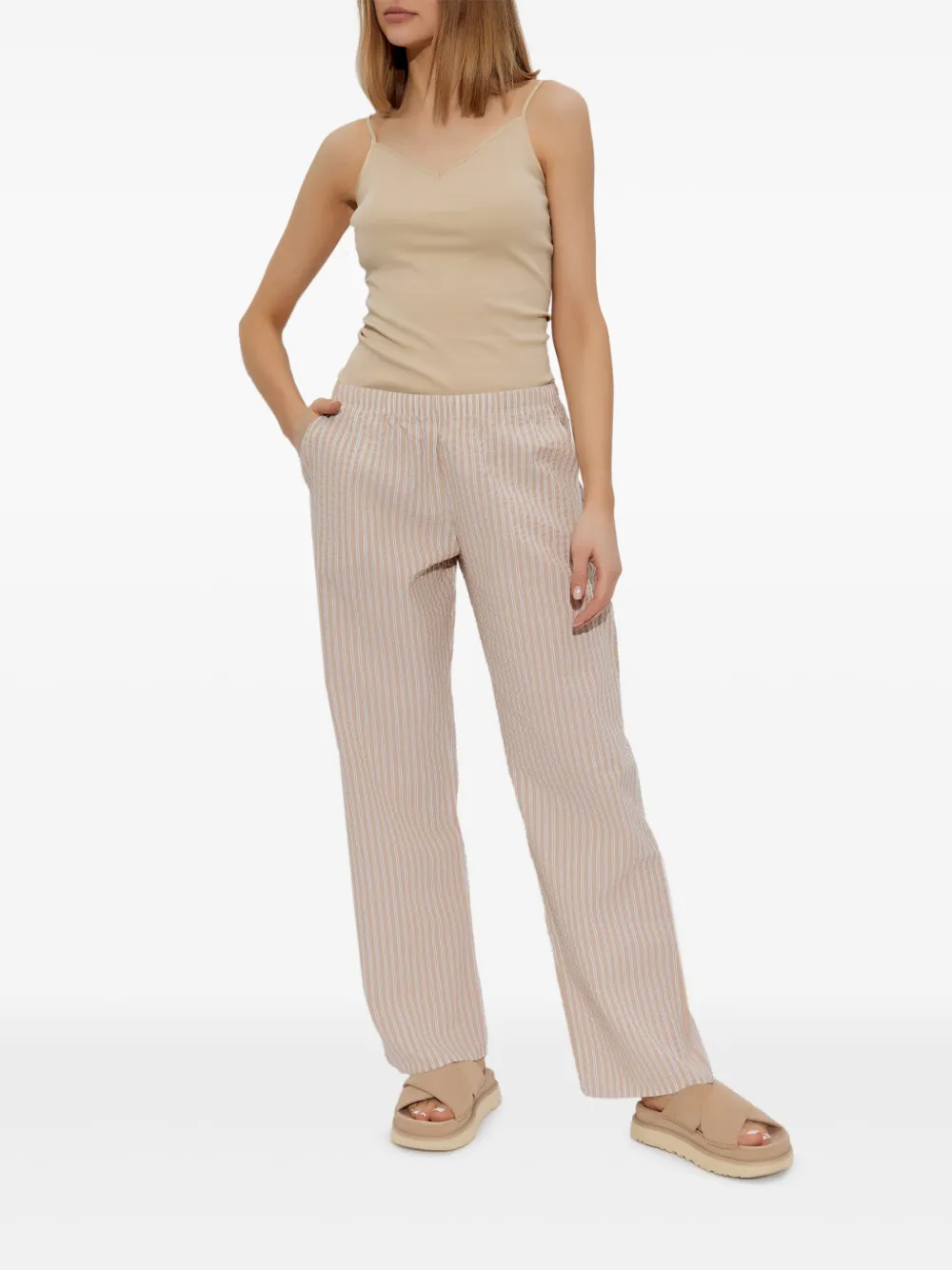 HANRO STRIPED LOUNGE PAJAMA BOTTOMS