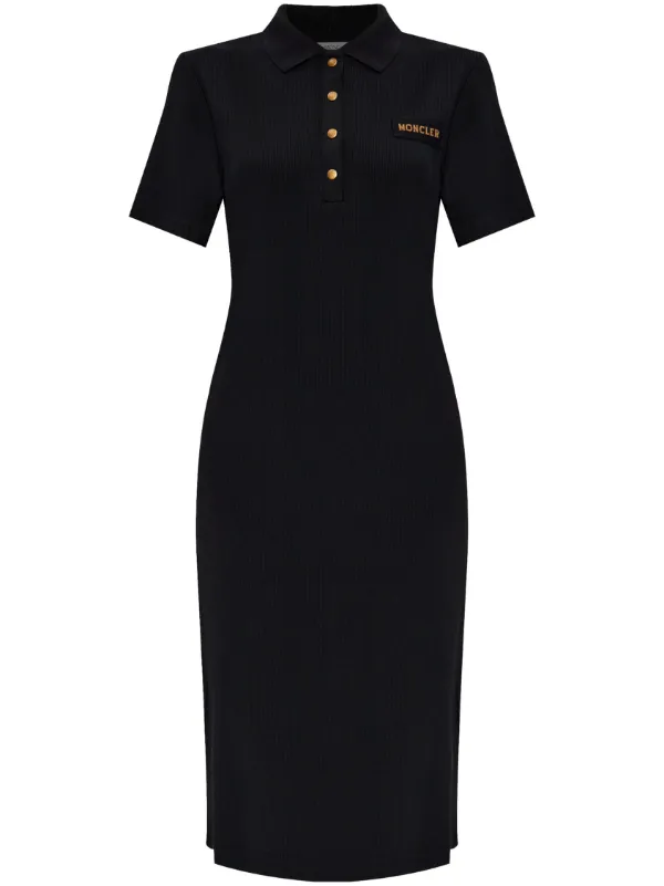 Moncler Polo Midi Dress | Black | FARFETCH