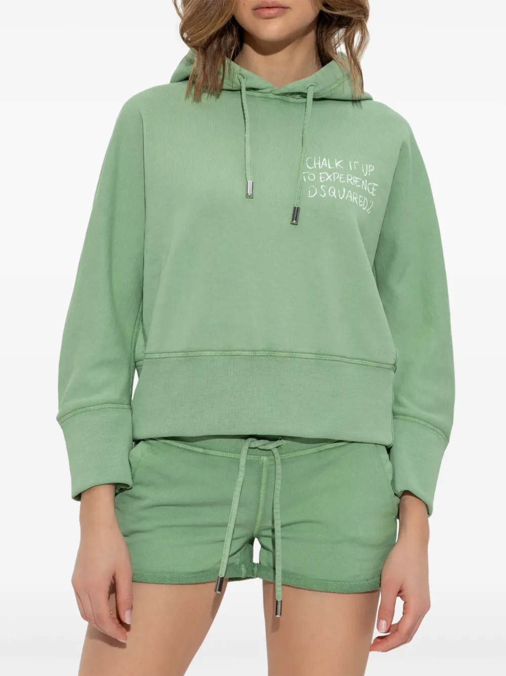 Dsquared2 Text-detail Hoodie In Green