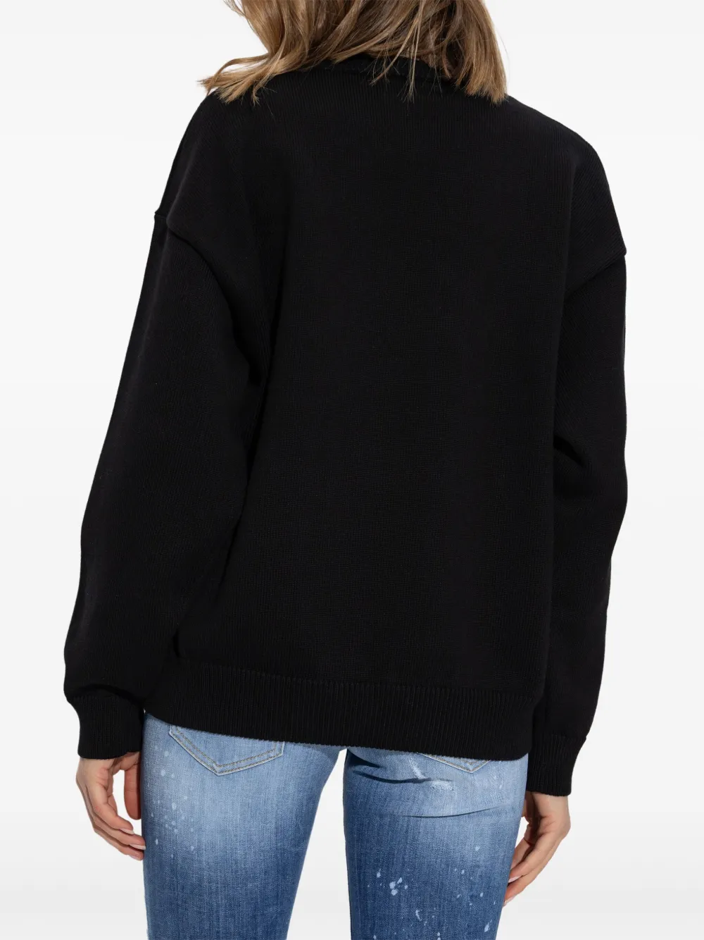 DSQUARED2 Trui met logo-reliëf Zwart