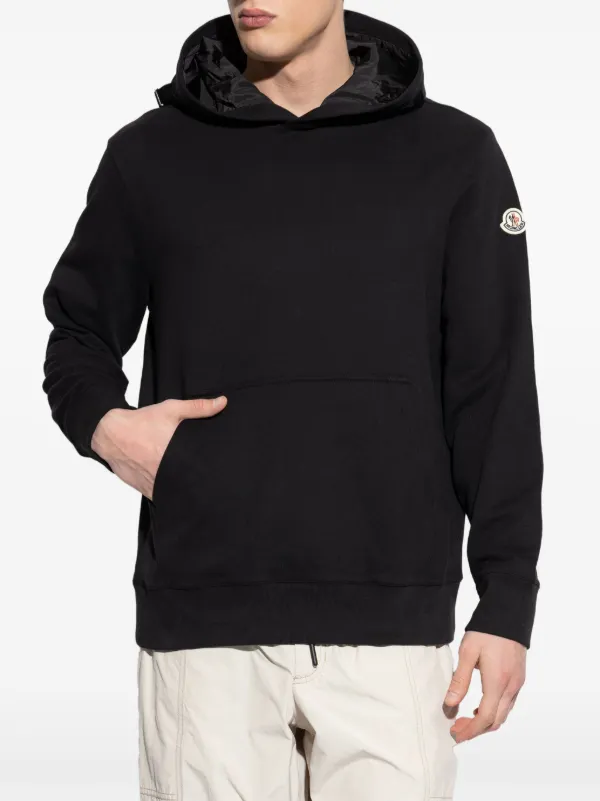 Moncler Adjustable Cotton Hoodie | Black | FARFETCH