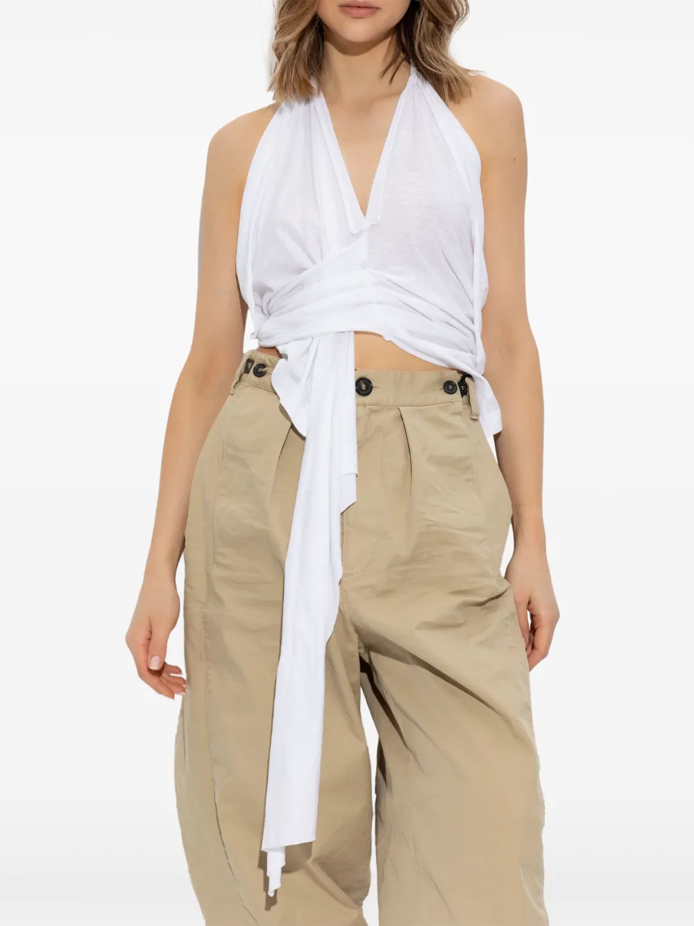 DSQUARED2 WRAP-FRONT HALTER TOP