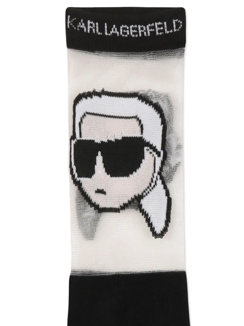 Karl Lagerfeld Kids intarsia-logo knitted socks - Zwart