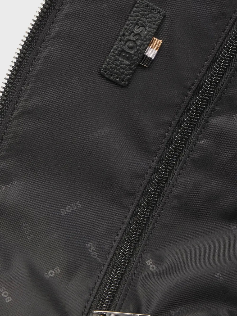 BOSS Leren tas Zwart