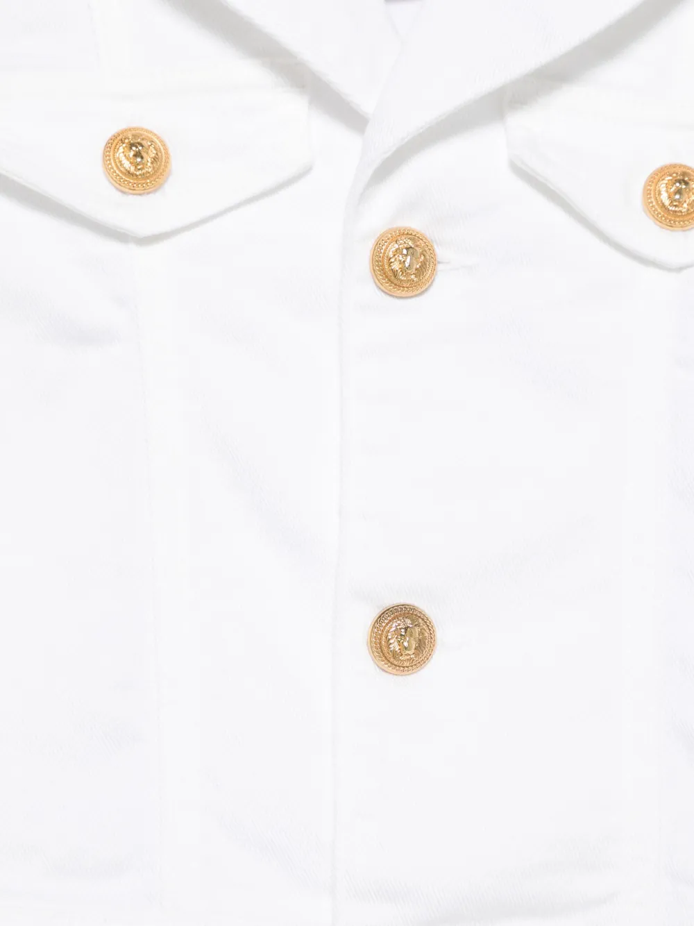 Shop Balmain Denim Jacket In White