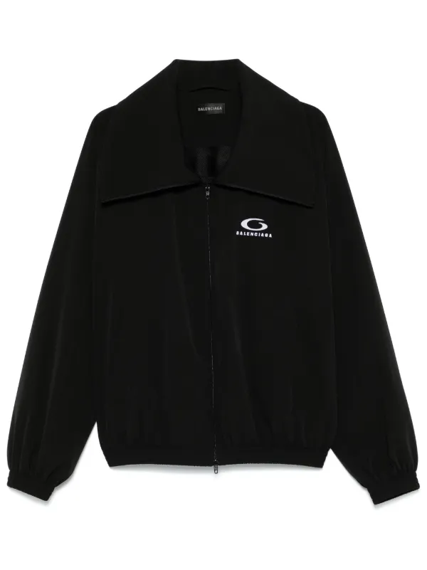 Balenciaga logo-embroidered Jacket | Black | FARFETCH