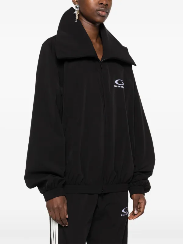Balenciaga logo-embroidered Jacket | Black | FARFETCH