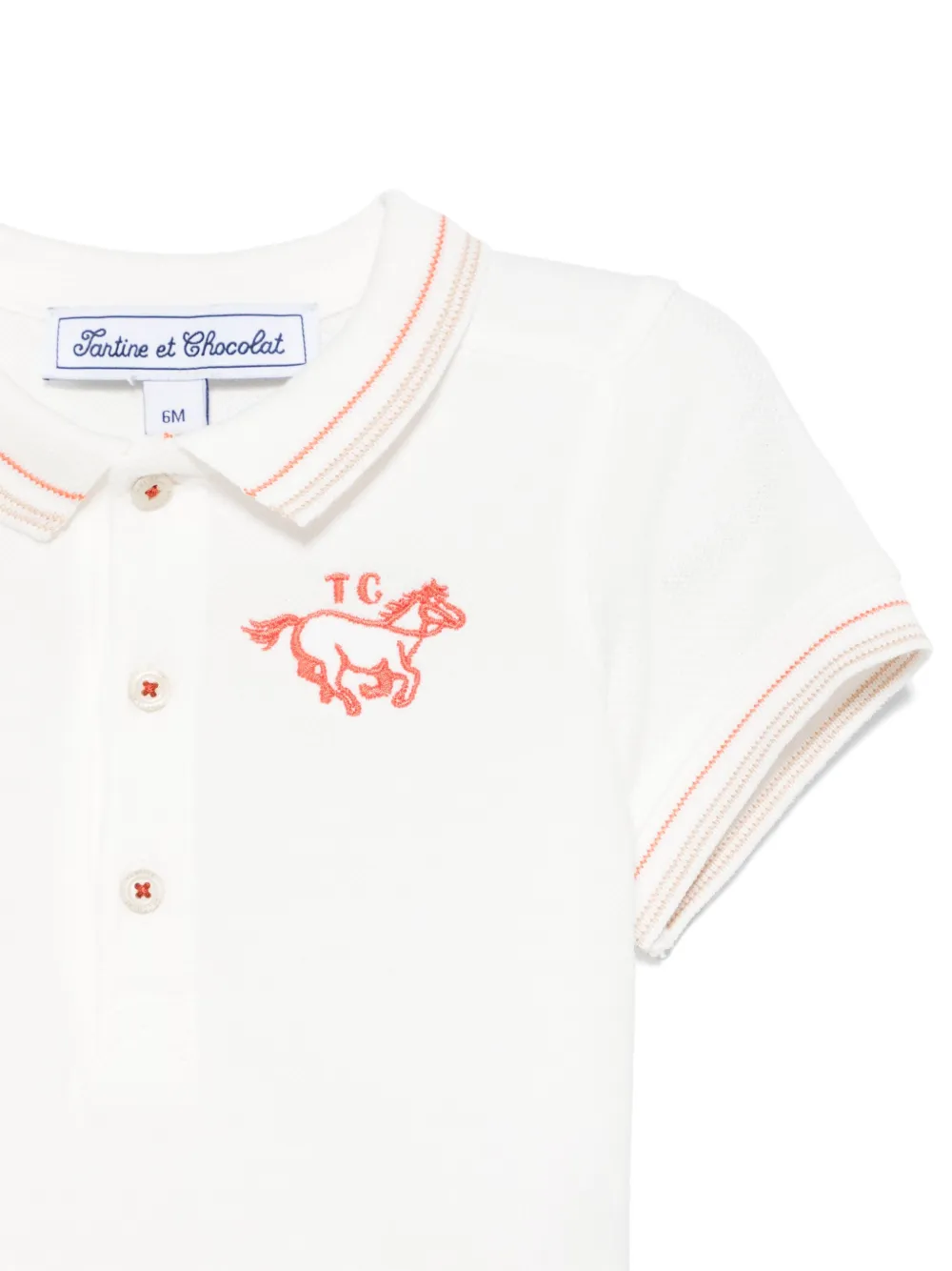 Tartine Et Chocolat Poloshirt met borduurwerk Wit