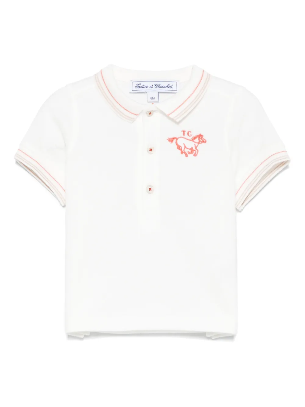 Tartine Et Chocolat playera tipo polo bordada | blanco | Image 1