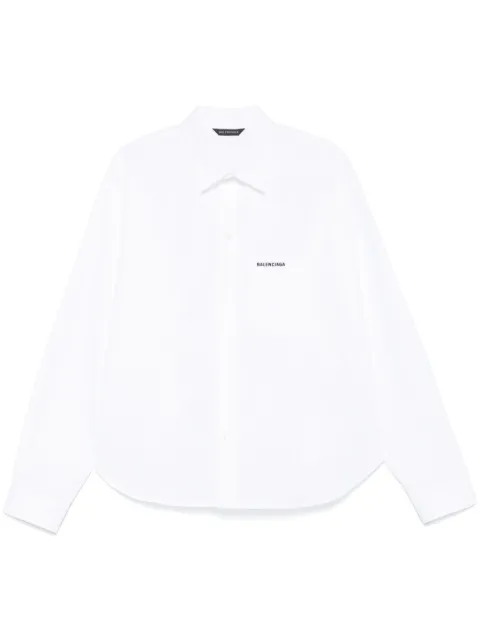 Balenciaga logo刺绣衬衫