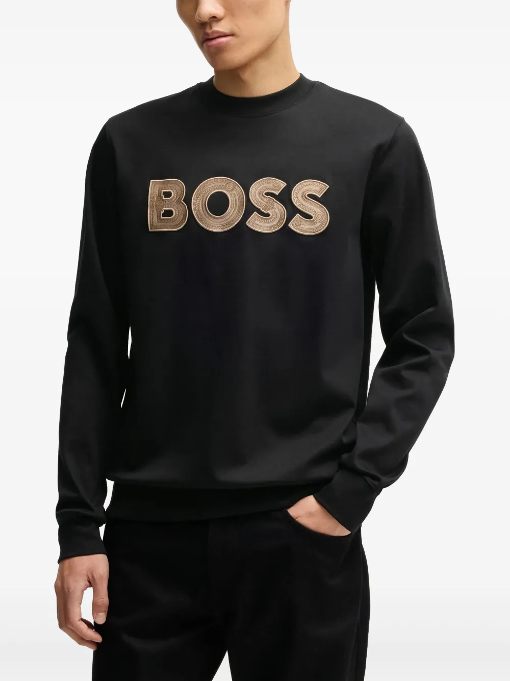 BOSS x Creation Of The Gods katoenen sweater Zwart