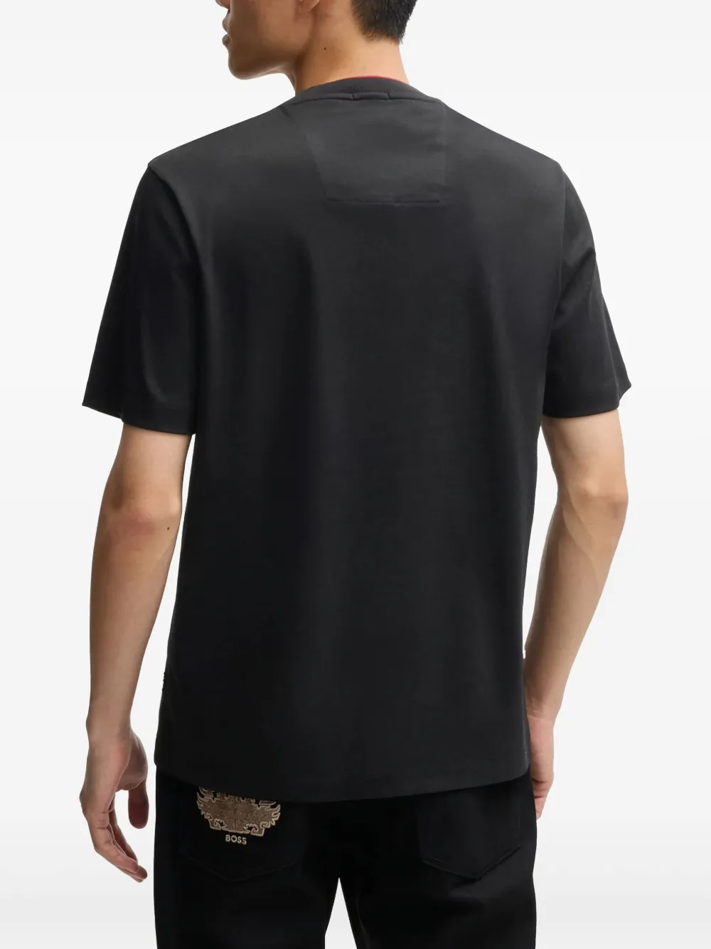 BOSS T-shirt met geborduurd logo Zwart