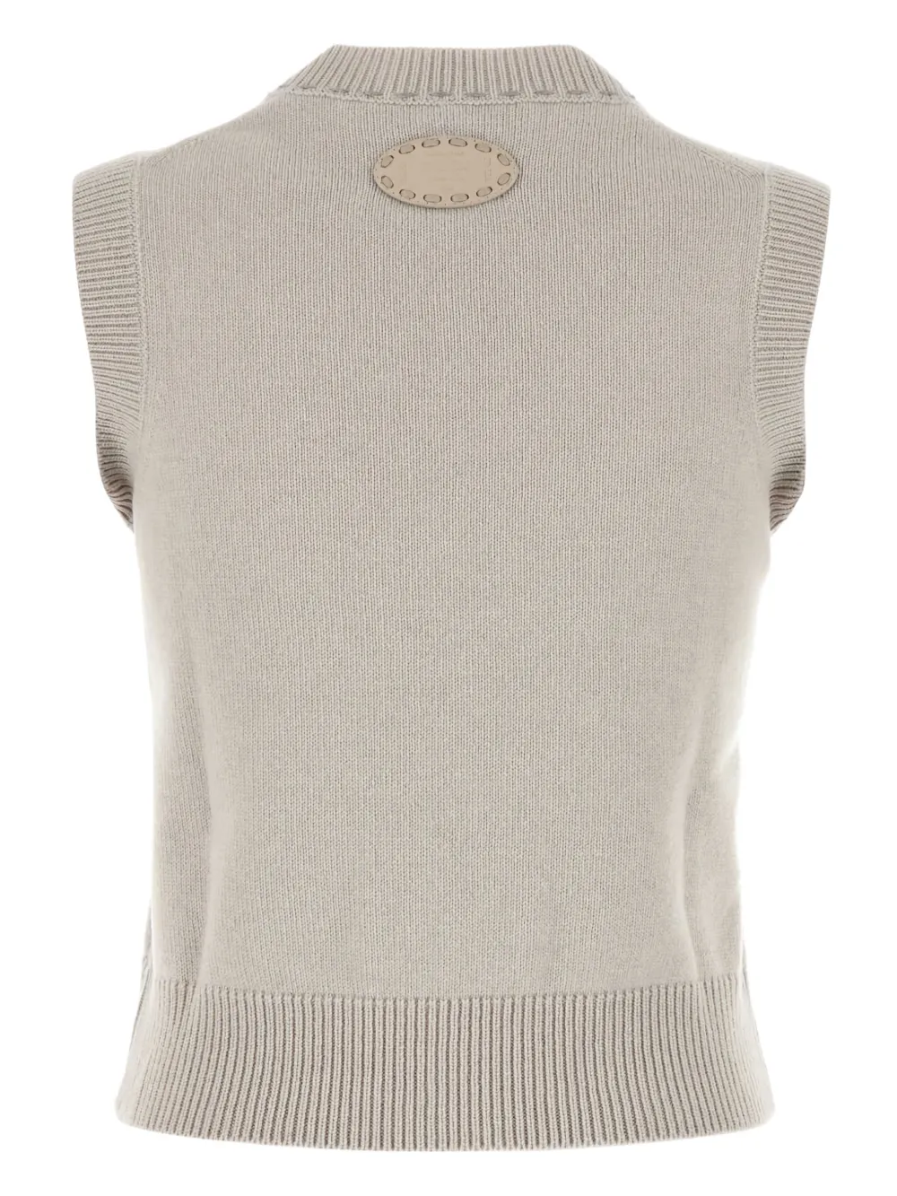 FENDI Geribbelde top Grijs