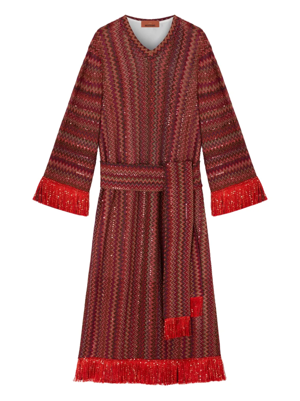 Missoni Kids Jurk met zigzag-patroon Rood