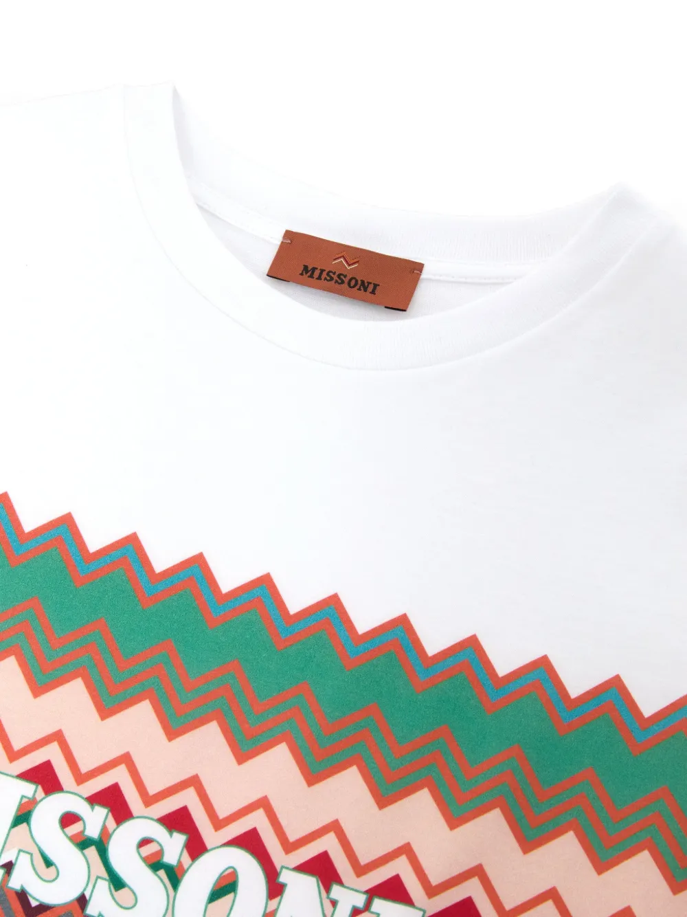 Missoni Kids T-shirt met zigzag-patroon Wit