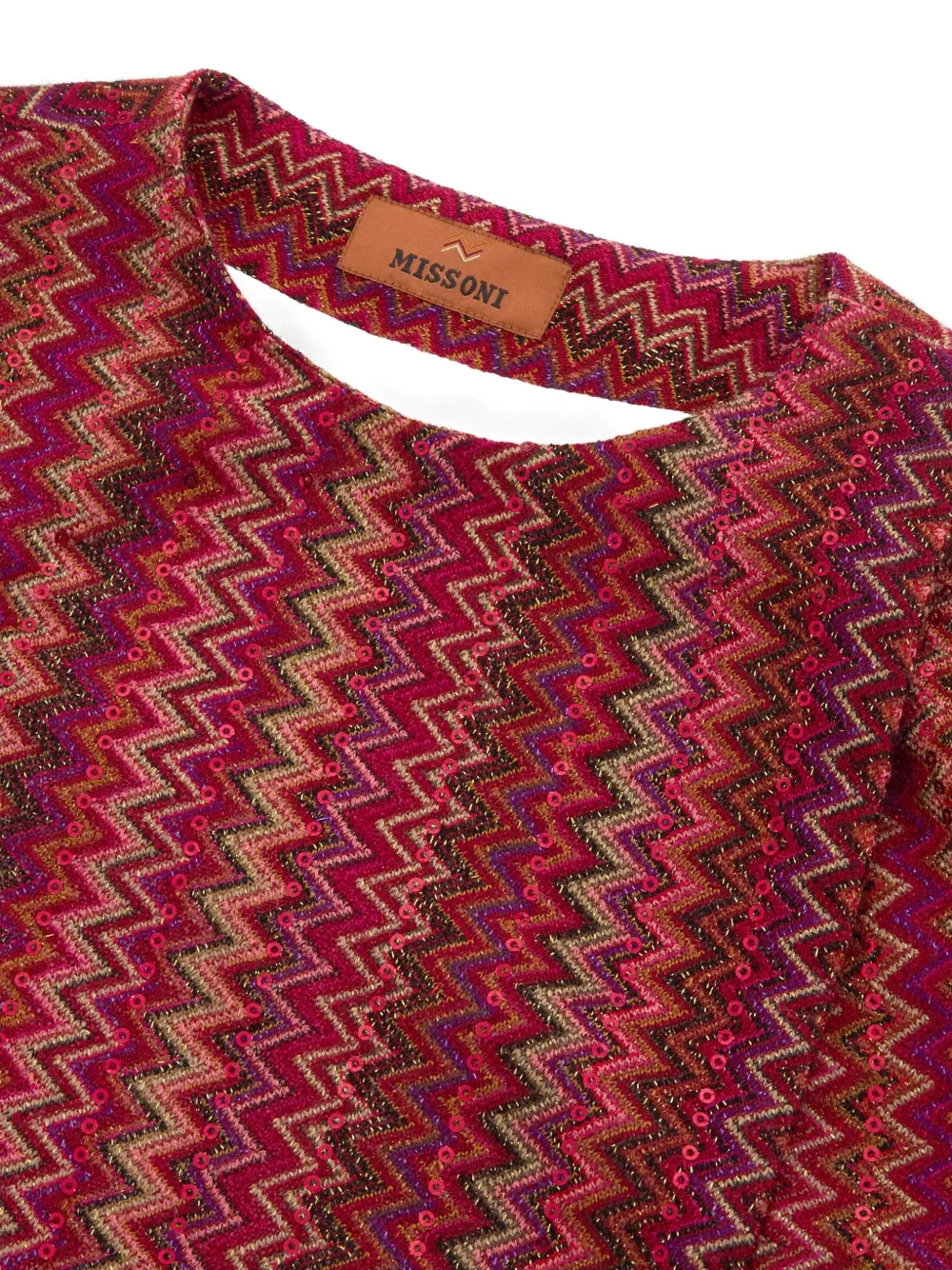 Missoni Kids Zigzag-pattern fringed blouse Rood