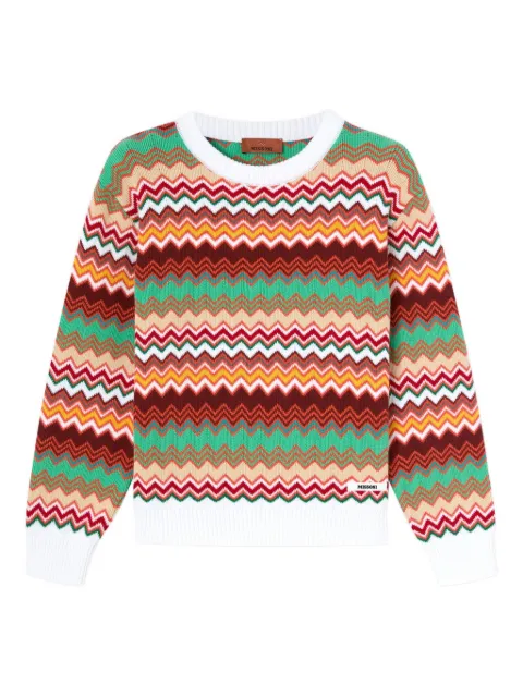 Missoni Kids chevron-pattern crew-neck sweater