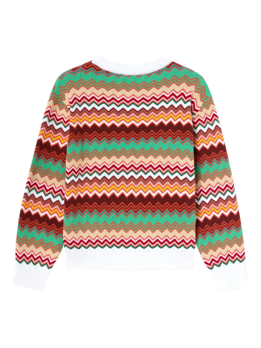 Missoni Kids Trui met chevron patroon en ronde hals Rood