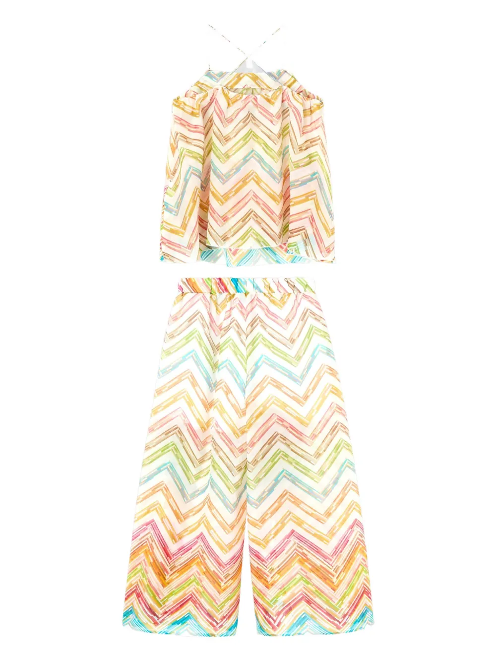 Missoni Kids Twee broekjes met chevron streep Bruin