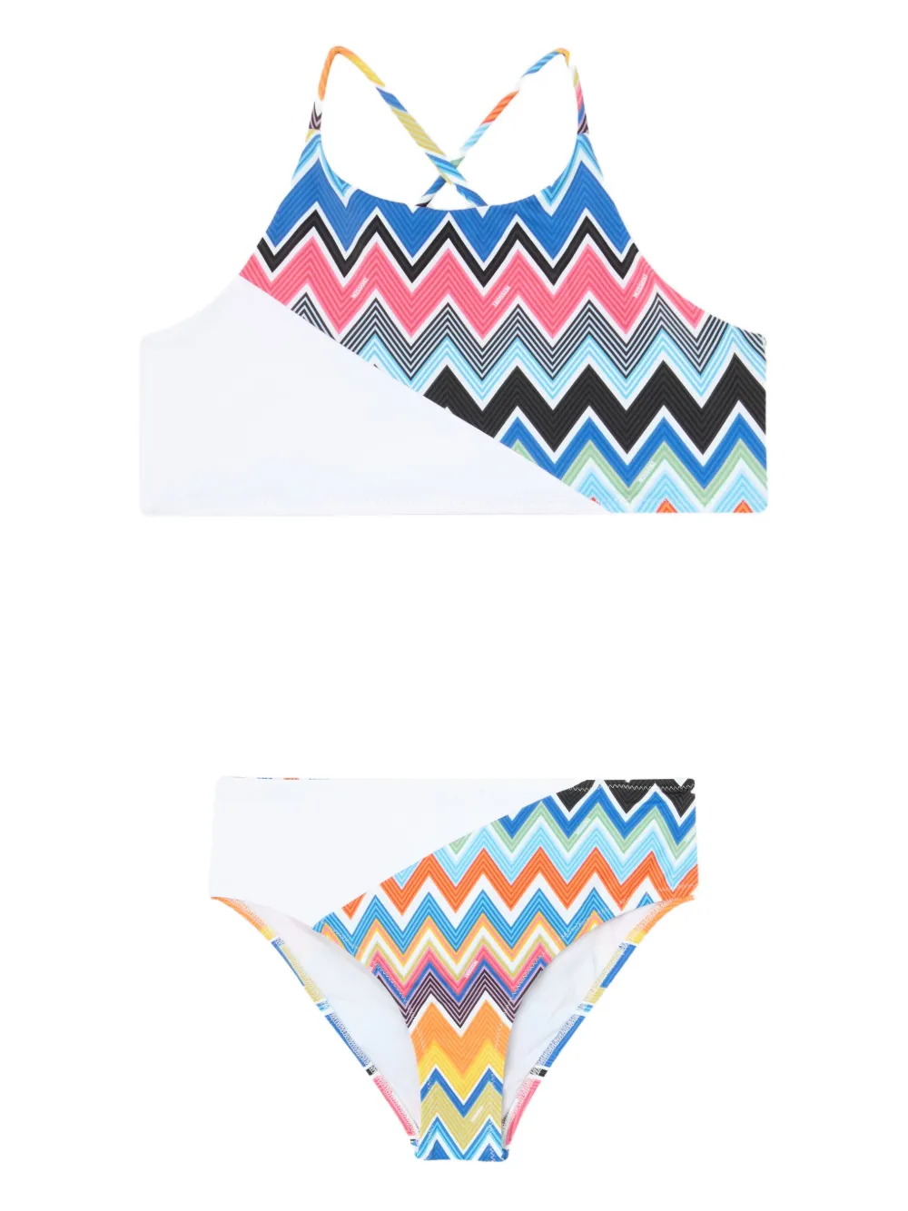 Missoni Kids Bikini met zigzagprint Blauw