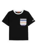 Missoni Kids patterned-pocket T-shirt - Black