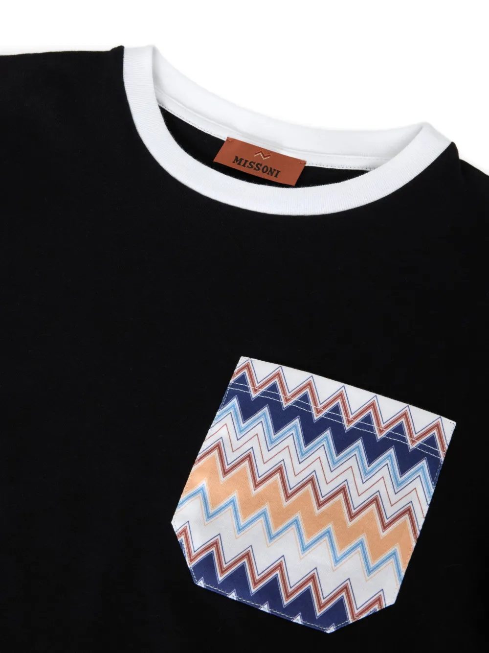 Missoni Patterned-pocket T-shirt In Black