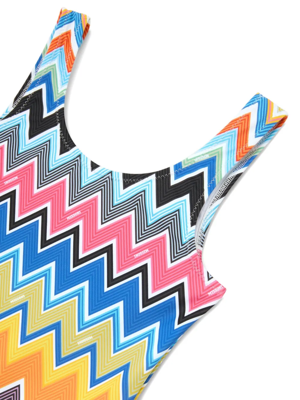 Missoni Kids zig-zag-pattern swimsuit Blauw