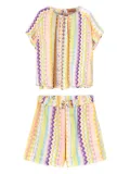 Missoni Kids zigzag-striped shorts set - Yellow