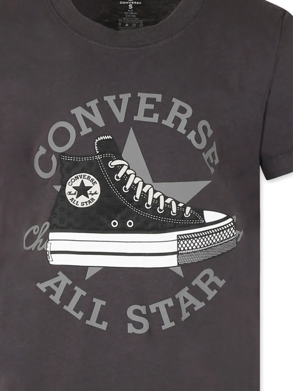 Converse Logo Print T-shirt In Gray