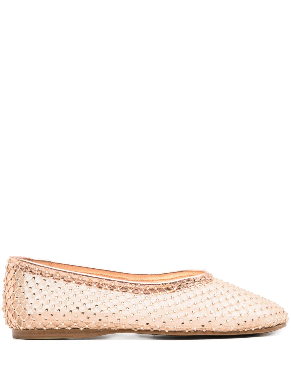 Forte Mesh ballerina's met kristallen Beige