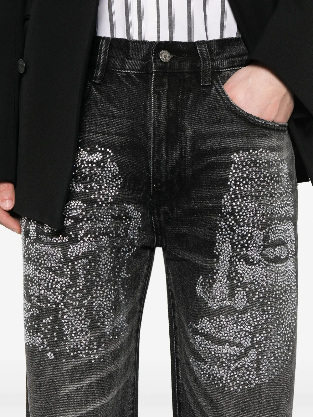 KidSuper Jeans met stras Zwart