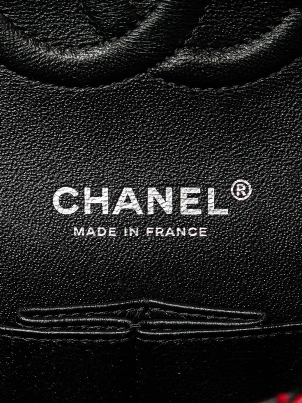 Pre-owned Chanel 2017-2018 Medium Tweed Braided Charms Double Flap Shoulder Bag In Red