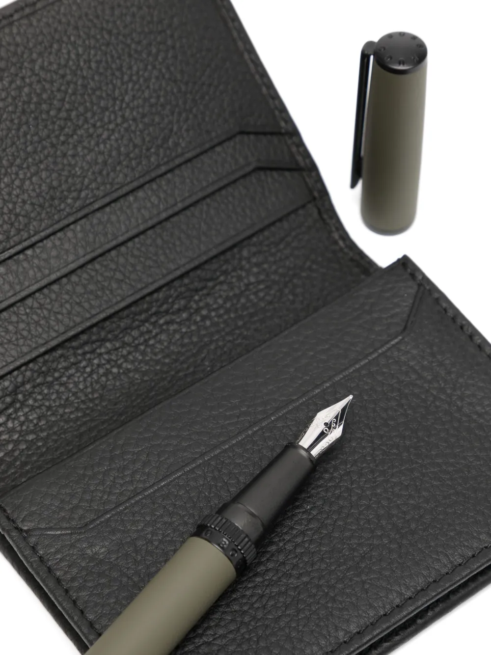 Hugo Boss Cardholder And Fountain Pen Set In Grün
