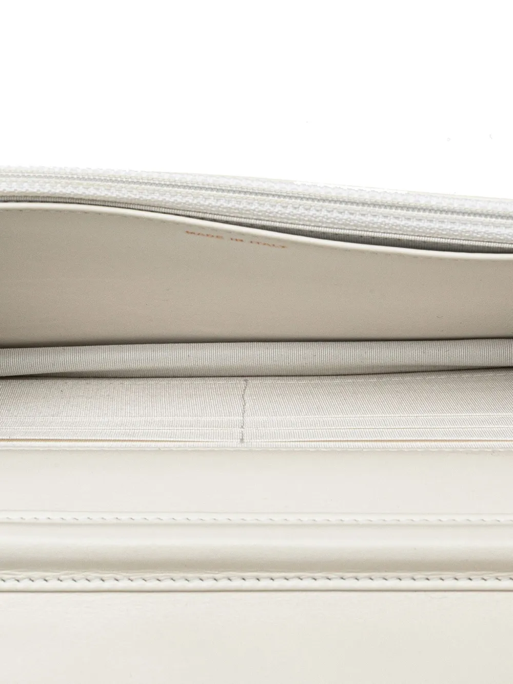 Pre-owned Chanel 2019 Calfskin Enchained Flap Wallet On Chain Crossbody Bag In White