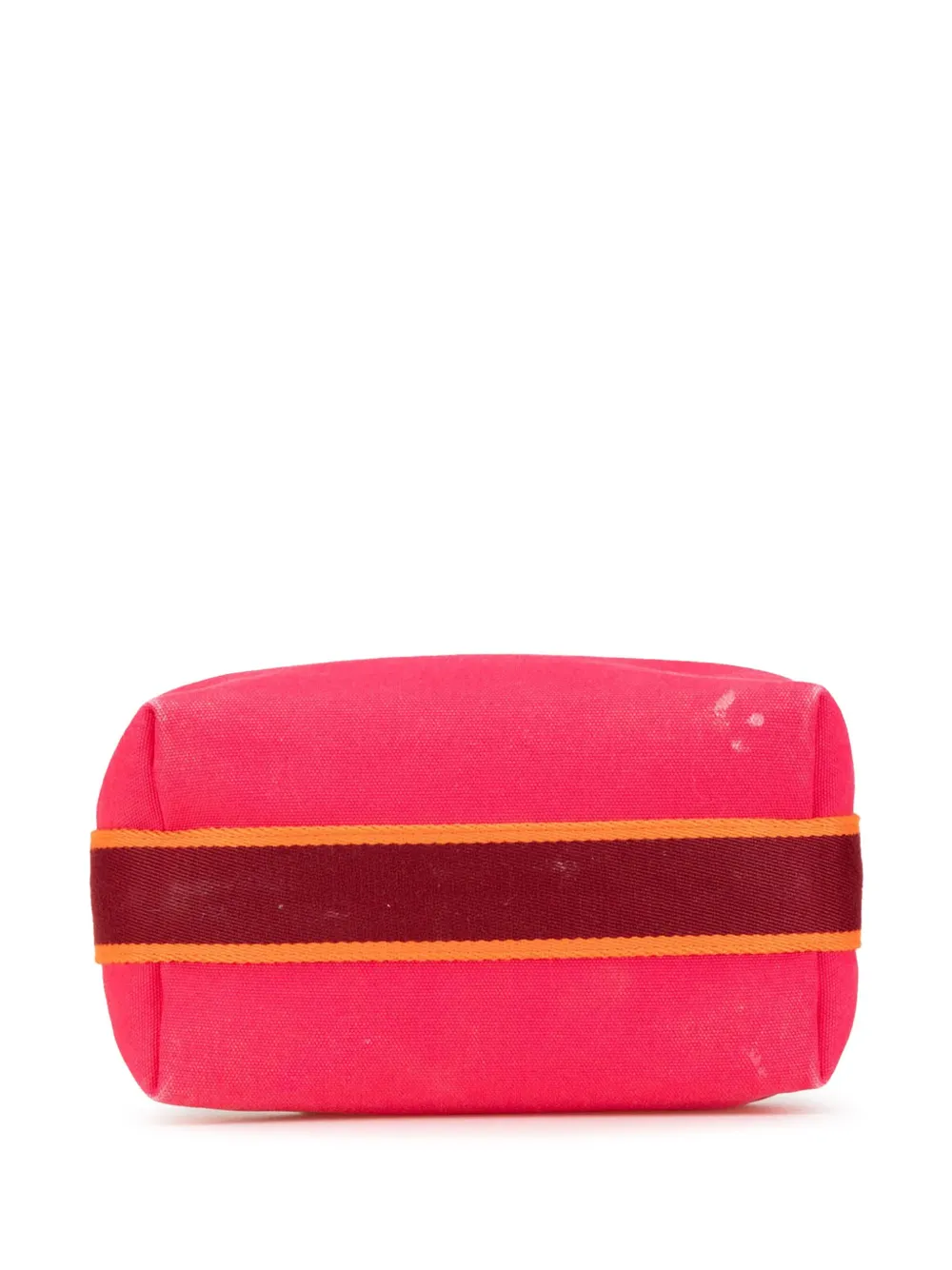 Pre-owned Hermes 2020-2024 Small Toile Bride A Brac Vanity Bag In Pink