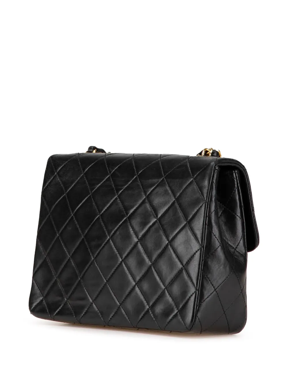 CHANEL Pre-Owned 1989-1991 Mini Classic Single Flap vierkante lamsleren crossbodytas - Zwart