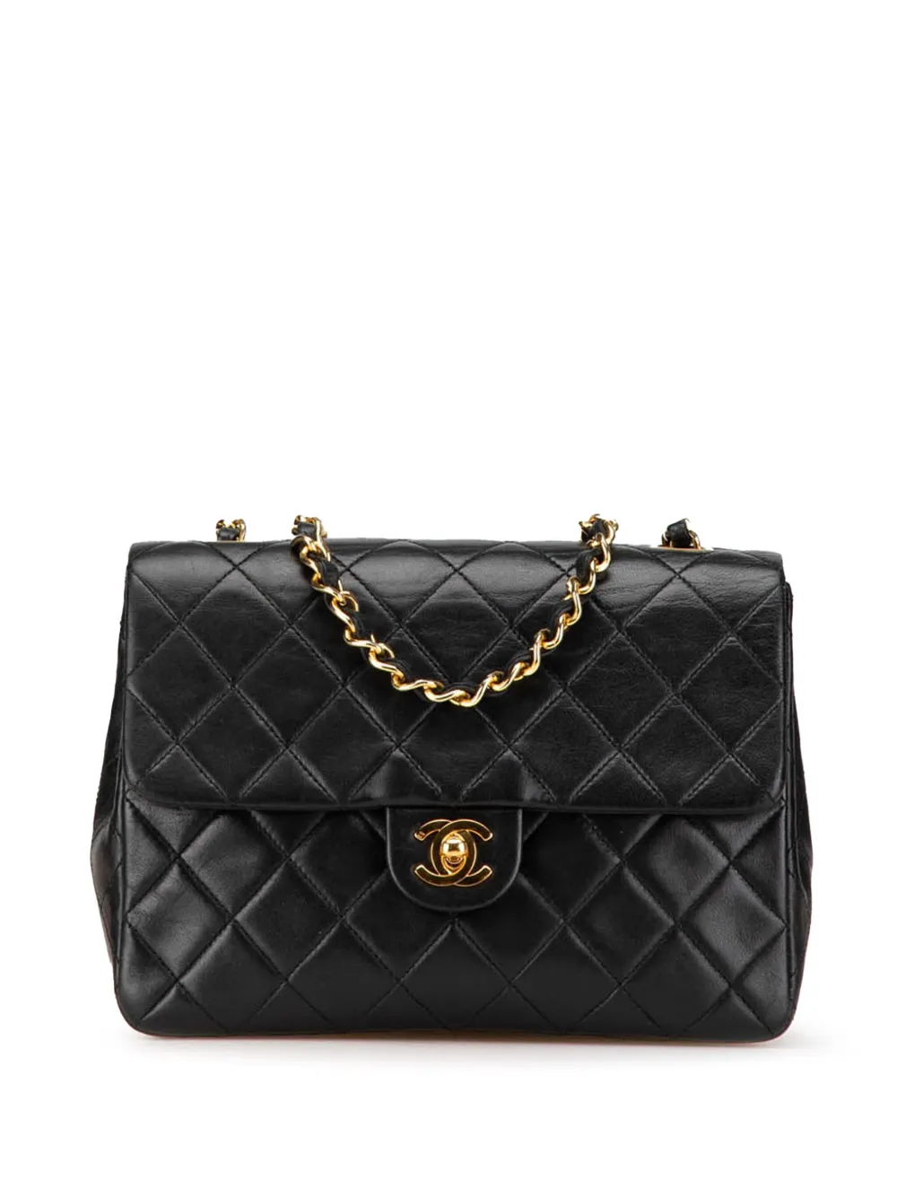 CHANEL Pre-Owned 1989-1991 Mini Square Classic Lambskin Flap crossbody bag | Black | Image 1