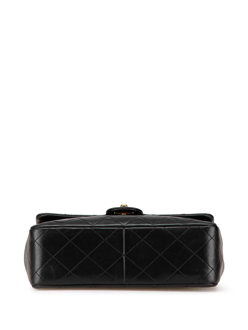 Pre-owned Chanel 1989-1991 Mini Square Classic Lambskin Flap Crossbody Bag In 黑色