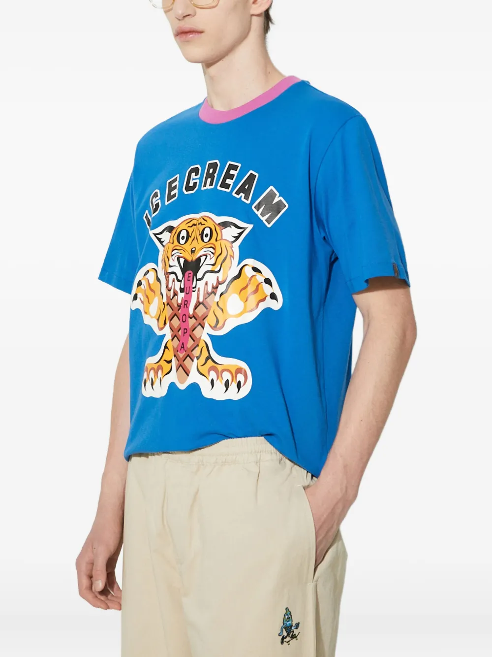 ICECREAM T-shirt met tijgerprint Blauw