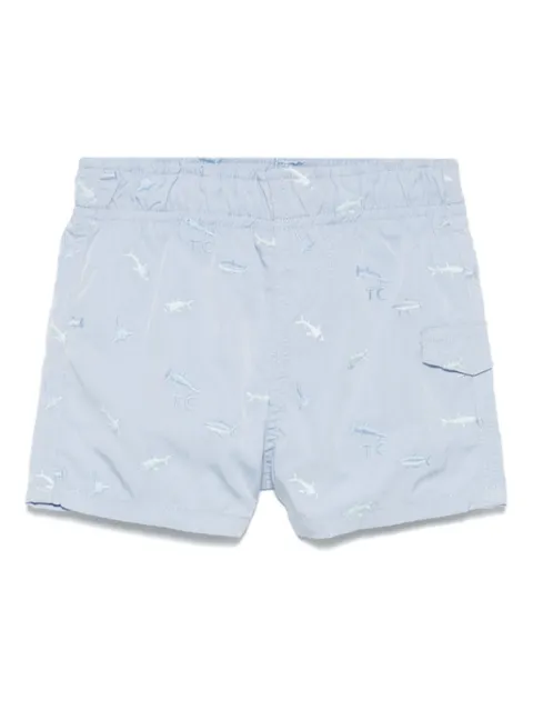 Tartine Et Chocolat shark-embroidered swim shorts